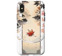 Flowing Time in Japanese Retro 80's 90's vaporwave aesthetic Carcasa para iPhone X/XS