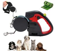 Flowleash - Flowleash Double Ended Leash, Double Dog Lead for Walking 2 Dogs No Tangle, Dual Dog Leashs with Tangle-Free Swivel & Led Light, 3m Dogs Lead Retractable (Red-Charging)