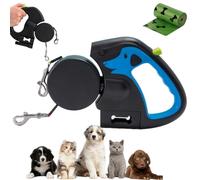 Flowleash - Flowleash Double Ended Leash, Double Dog Lead for Walking 2 Dogs No Tangle, Dual Dog Leashs with Tangle-Free Swivel & Led Light, 3m Dogs Lead Retractable (Blue-Charging)