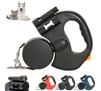 Flowleash - Flowleash Double Ended Leash, Double Retractable Dog Lead for Two Dogs, 3m Dog Retractable Lead, Tangle-Free 360° with LED Flashlight (Black)