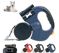 Flowleash - Flowleash Double Ended Leash, Double Retractable Dog Lead for Two Dogs, 3m Dog Retractable Lead, Tangle-Free 360° with LED Flashlight (Blue)
