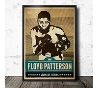 Floyd Patterson - Póster de arte de boxeo para interiores y exteriores, decoración de pared, póster de metal, 8 x 12 pulgadas