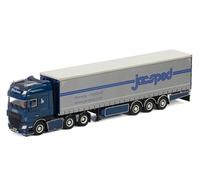 FloZ WSI para DAF para XF Super Space CAB MY2017 6x2 Twin Steer CURTAINSIDE/TAUTLINER Trailer - 3 ejes para camión Schuitema 1:50 modelo preconstruido
