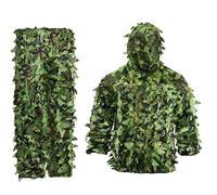 Flpeekash Traje de Camuflaje de Hojas BióNicas de Flores Adhesivas, Traje de Caza Ghillie, Camuflaje de Bosque, Conjunto de Camuflaje Universal (B)