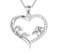 Flpruy Collar a juego para mamá osa/madres hijas/madres 2 niños/3 niños, collar a juego para madre e hija, collar de plata de ley 925, collar para el día de la madre, regalo para madre e hija, regalo
