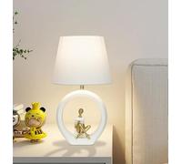 FLRXHK Creative Girl - Lámpara de mesa de lectura moderna y sencilla para dormitorio, mesita de noche, lámpara de mesa de lujo de alta gama Art Deco