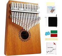 FLSEPAMB Kalimba 17 Schlüssel, Kalimba Instrument mit Lernpaket, Professionelle Daumenklavier Kalimba für Kinder und Erwachsene (Braun, Mahagoni)