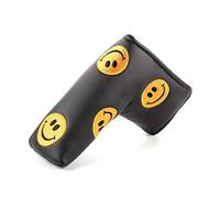 FLTRADE Smile Face Limited Edition Golf Blade Putter Cover Head Cover for Scotty Cameron Odyssey Callaway Taylormade Titleist Ping Mizuno Cobra, Negro/Amarillo