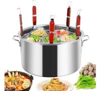FLTRGO Cocina de Pasta Comercial, Caldera de Fideos Manual de Escritorio con cestas de Filtro Desmontables para Uso del Puesto de Comida de la Calle de la Cocina~/