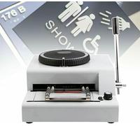 FLTRGO Máquina De Codificación De Tarjetas De PVC, Máquina De Codificación Pequeña Manual, con Plato Giratorio De 72 Caracteres Y Caracteres De Crisantemo~/