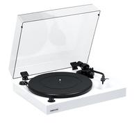 Fluance RT82 Tocadiscos Hi-Fi de Referencia con Cápsula Ortofon OM10, Control de Velocidad, Base de Madera MDF de Alta Masa, Pies Antivibración - Blanco Piano
