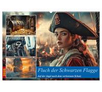 Fluch der Schwarzen Flagge (Wandkalender 2026 DIN A2 quer), CALVENDO Monatskalender: Als ein uralter Fluch über die Meere hereinbricht, macht sich ... auf die Suche nach einem legendären Schatz.