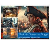 Fluch der Schwarzen Flagge (Wandkalender 2026 DIN A3 quer), CALVENDO Monatskalender: Als ein uralter Fluch über die Meere hereinbricht, macht sich ... auf die Suche nach einem legendären Schatz.