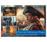 Fluch der Schwarzen Flagge (Wandkalender 2026 DIN A4 quer), CALVENDO Monatskalender: Als ein uralter Fluch über die Meere hereinbricht, macht sich ... auf die Suche nach einem legendären Schatz.