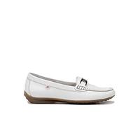 Fluchos - Mocasín de Mujer - Bruni F0804 Floter Blanco - Zapato de Piel - Cierre con Mocasín - Suela de Goma - Color Blanco - Talla 41