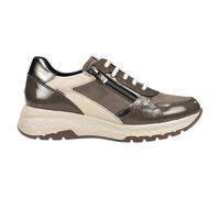 Fluchos - Sneakers,Zapato Deportivo Casual de Mujer con cuña,Cordones y Cremallera,Suela de Goma con cuña para: Mujer Color: Taupe Talla:36