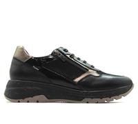 Fluchos - Sneakers,Zapato Deportivo Casual de Mujer con cuña,Cordones y Cremallera,Suela de Goma con cuña para: Mujer Color: Negro Talla:36
