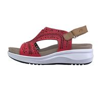Fluchos Yagon: Sandalias Para Mujer Plantillas Extraíbles Rojo Piel F1481