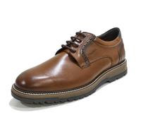 Fluchos - Zapato Casual,mocasín de Cordones,Blucher Plano,Suela de Goma,Color Liso,clásico,Sencillo para: Hombre Color: Camel Talla:43