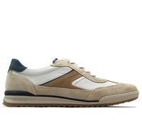 Fluchos - Zapato Deportivo Casual,Sneakers de Cordones,Zapatillas de Piel y Rejilla,Ante,Plantilla Extraible para: Hombre Color: Crema Talla:40