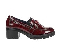 Fluchos - Zapato mocasín con tacón Ancho y Plataforma,de Piel,Charol,clásico,Sencillo,eslabón,Cadena, para: Mujer Color: Opera Talla:37