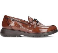 Fluchos - Zapato mocasín de Piel, Adornado con Hebilla, sin Cordones, Suela de Goma Hecho en España, para: Mujer Color: Cuero Talla:39