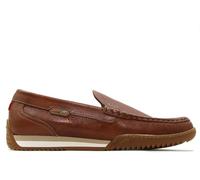 Fluchos - Zapato mocasín, sin Cordones,Suela Blanca de Goma,Plantilla Extraible,Blucher de Piel,clásico para: Hombre Color: Cuero Talla:41