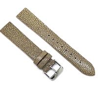 Fluco Correa de reloj de pulsera de perlas auténticas, 18 mm, color marrón