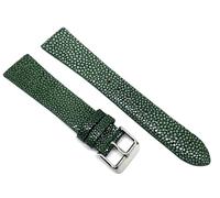 Fluco Correa de reloj de pulsera de perlas auténticas, 18 mm, color verde