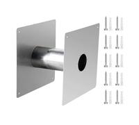 Flue Pipe Thimble - 10,9 cm a 20 cm Adjustable Thickness, Ventilation System Component, (robust) Stainless Steel Wall Liner | (universal) Stove Pipe Adapter for Wood Burner, Exhaust Vent Connector for