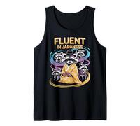 Fluent In Japanese Raccoon Kimono Funny Design Camiseta sin Mangas