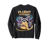 Fluent In Japanese Raccoon Kimono Funny Design Sudadera