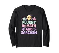 Fluent In Math Sarcasm Pi Pink Bow Light Bulb Matemáticas Profesor Manga Larga