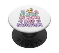 Fluent In Math Sarcasm Pi Pink Bow Light Bulb Matemáticas Profesor PopSockets PopGrip Adhesivo