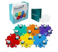 FluentPet Botones parlantes para perros y gatos, kit de comunicación | 12 botones fáciles de pulsar con sonido claro hacia arriba, 6 alfombrillas antideslizantes HexTile, baterías y calcomanías