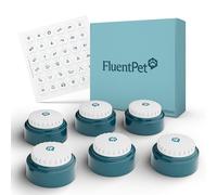FluentPet Speak Up Buttons - Juego de botones de conversación para gatos y perros de última generación, paquete de 6 botones de comunicación fáciles de presionar para gatos y perros, botones grabables