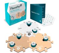 FluentPet Speak Up - Kit de iniciación con sonido más claro hacia arriba, 6 botones grabables para perros y 3 hexTiles beige | Juego de botones de comunicación para perros y gatos | con pilas