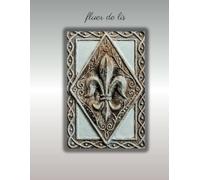 Fluer de Lis Composition Notebook in Silver Polished Steel: France | Louisiana |Mardi Gras |Glossy Version | Wide Ruled