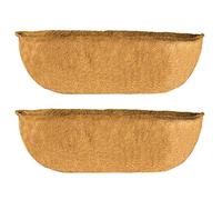 Flueyer 2 revestimientos de repuesto de fibra de coco de 24 pulgadas, transpirable, forro de cesta de ventana, forro de repuesto para cesta de plantas de coco, para jardinería, caja de ventana,