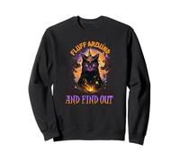 Fluff Around and Find out. Cat Humor Sarcasm Funny Halloween Sudadera