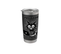 Fluff Around & Find Out Cat Humor Sarcastic Cat Lovers Funny Vaso térmico de acero inoxidable de doble pared