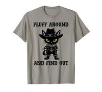 Fluff Around Find Out Meowdy Cat Funny Cowboy Overstimulated Camiseta