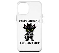 Fluff Around Find Out Meowdy Cat Funny Cowboy Overstimulated Carcasa para iPhone 12/12 Pro