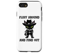 Fluff Around Find Out Meowdy Cat Funny Cowboy Overstimulated Carcasa para iPhone SE (2020) / 7 / 8