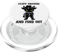 Fluff Around Find Out Meowdy Cat Funny Cowboy Overstimulated PopSockets PopGrip para MagSafe
