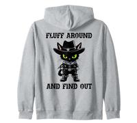 Fluff Around Find Out Meowdy Cat Funny Cowboy Overstimulated Sudadera con Capucha