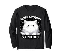 Fluff Around Funny Sarcastic Cat Lady Cita Humor Dicho Manga Larga