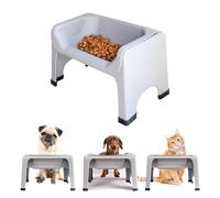 Fluff Trough Cuenco Elevado para Comida para Perros | Estación de alimentación para Gatos y Perros de 5 Pulgadas de Alto | Inserto de Cuenco de Silicona no tóxica Aprobado por Veterinarios | Cuenco