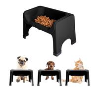 Fluff Trough Cuenco Elevado para Perros para Alimentos Que minimiza la tensión del Cuello | Soporte de alimentación para Gatos y Perros de 5 Pulgadas de Alto | Cuenco de Silicona no tóxica Aprobado