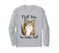 Fluff You Silly Tabby Cat Middle Finger Cat Meme Adult Joke Manga Larga